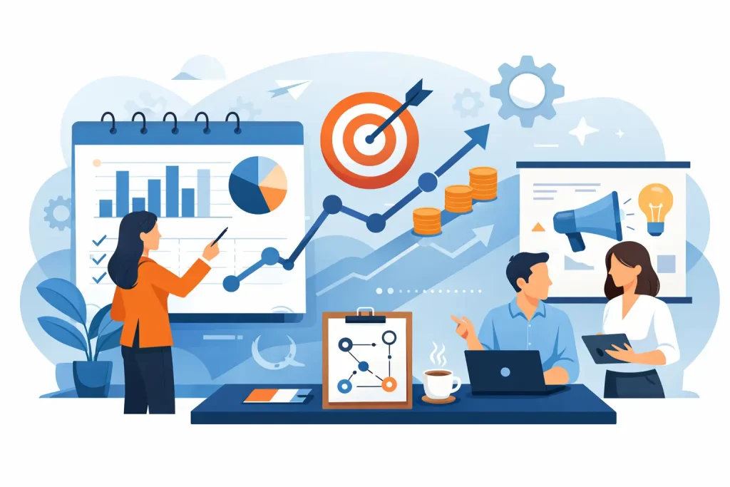 איך בונים תוכנית שיווק שנתית לחברה. תמונת אילוסטרציה למאמר בנושא מאת דורון פדלון