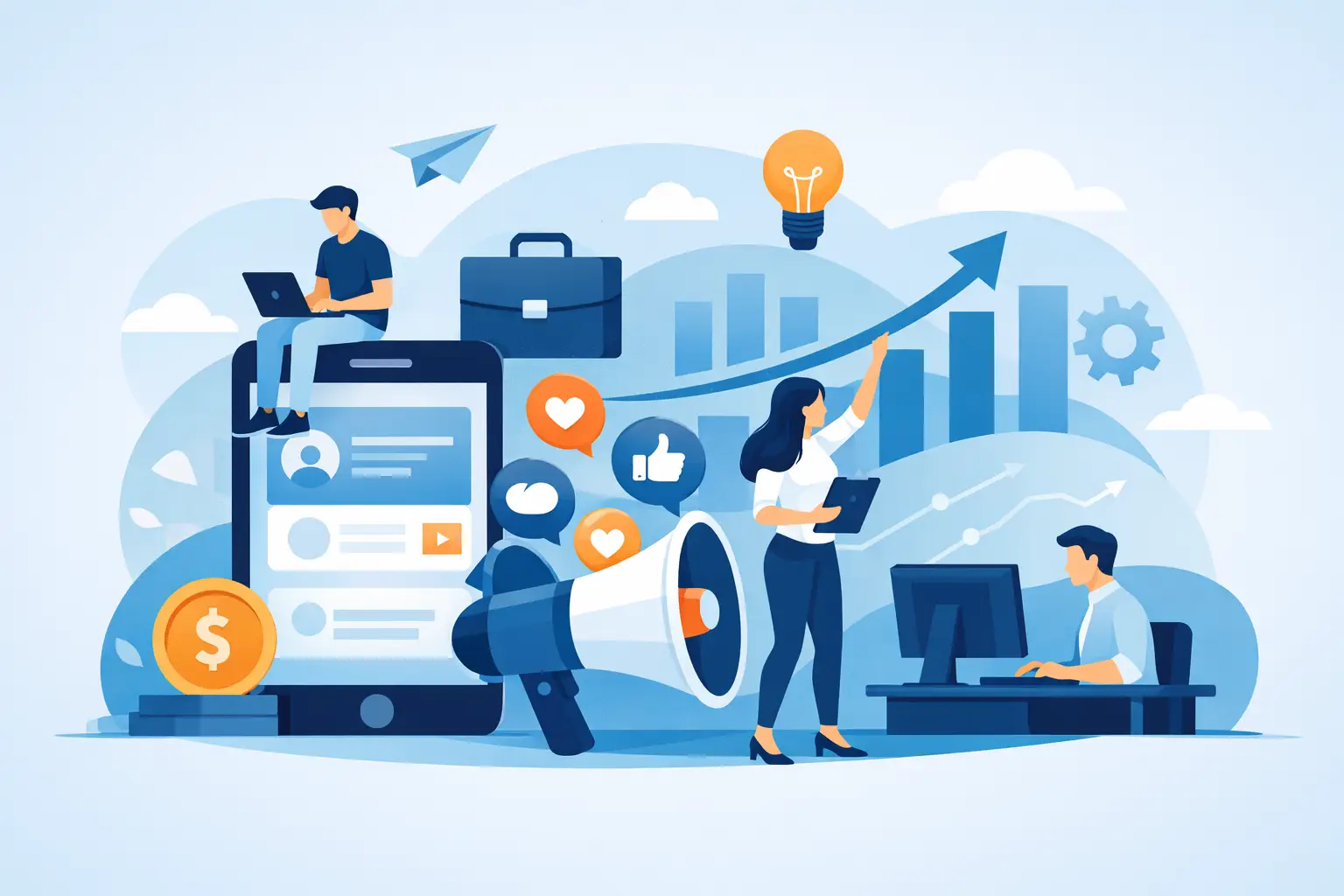 ניהול קמפיינים בפייסבוק לעסקים. תמונת אילוסטרציה מתוך מאמרו של דורון פדלון, מומחה לפרסום ושיווק